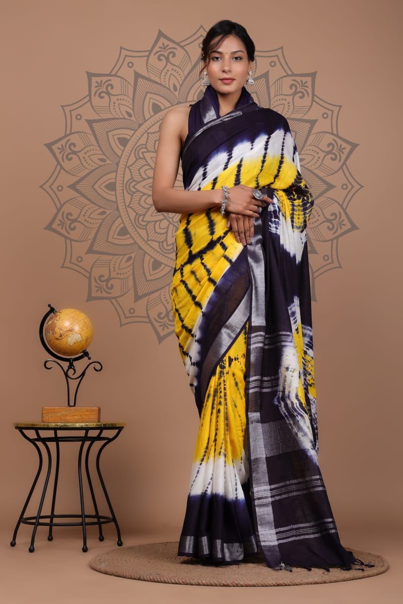 Sc Shloka A Linen Colors Printed Sarees Catalog